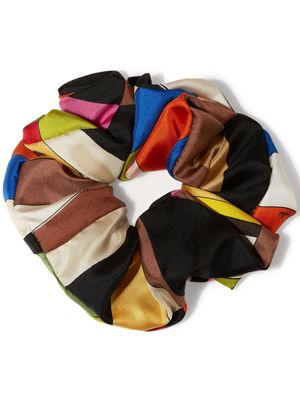 PUCCI abstract-pattern silk scrunchie - Black