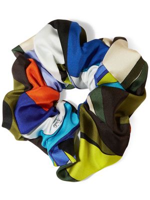 PUCCI abstract-pattern silk scrunchie - White