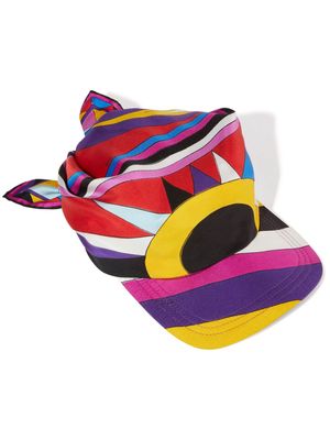 PUCCI abstract-pattern silk visor hat - Pink