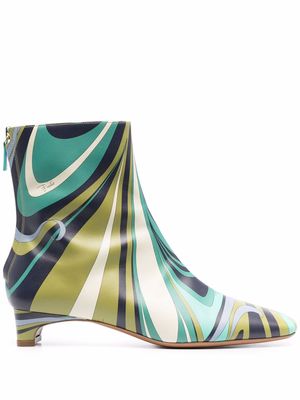 PUCCI abstract-print 35mm ankle boots - Blue