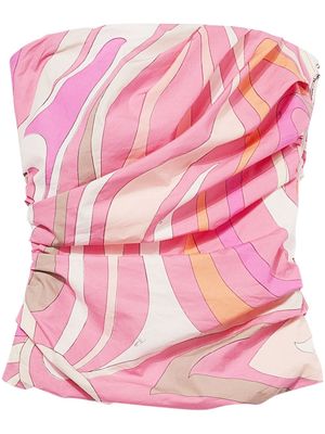 PUCCI abstract-print cotton top - Pink