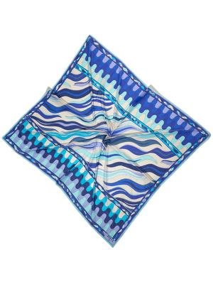 PUCCI abstract-print cowl-neck dress - Blue