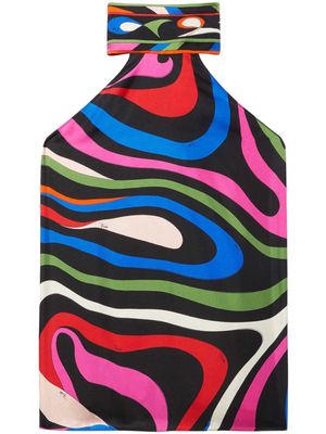 PUCCI abstract print cropped silk top - Black