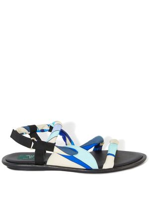 PUCCI abstract-print flat sandals - Blue