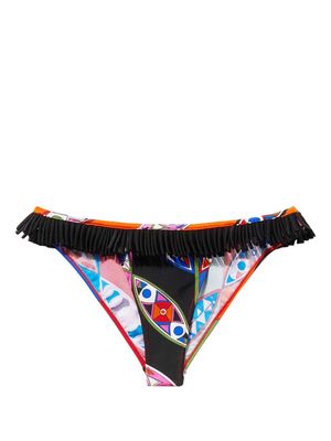 PUCCI abstract print fringed bikini bottom - Multicolour
