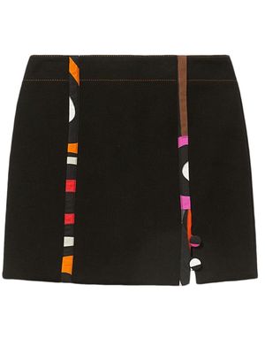 PUCCI abstract-print front-slit skirt - Black