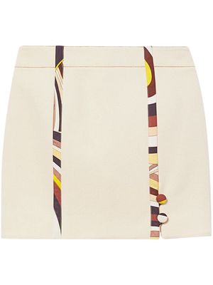 PUCCI abstract-print front-slit skirt - Neutrals