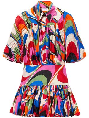 PUCCI abstract print gathered minidress - Multicolour