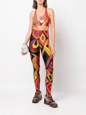 PUCCI abstract-print high-waisted leggings - Orange