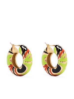 PUCCI abstract-print hoop earrings - Green