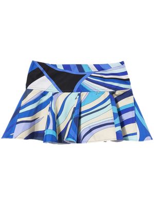 PUCCI abstract-print mini skirt - Blue