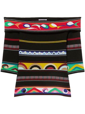 PUCCI abstract-print open-shoulder top - Multicolour