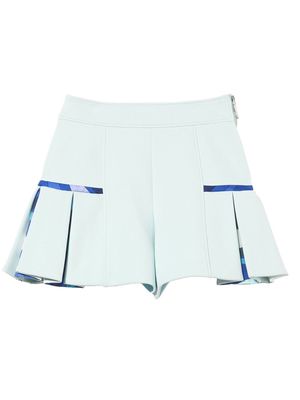 PUCCI abstract-print pleated shorts - Blue