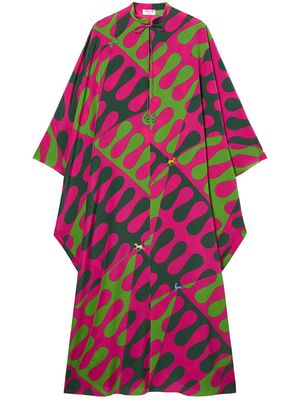 PUCCI abstract print silk maxi kaftan - Green
