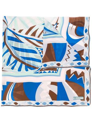 PUCCI abstract print silk scarf - Blue