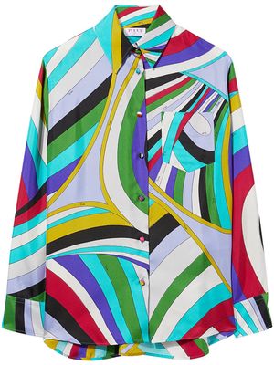PUCCI abstract print silk shirt - Blue