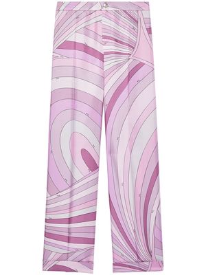 PUCCI abstract-print silk trousers - Purple