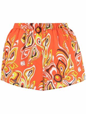 PUCCI Africana-print performance shorts - Orange