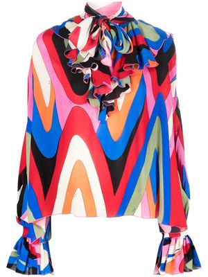 PUCCI all-over graphic-print blouse - Green