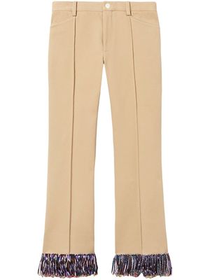 PUCCI bead-detail cropped trousers - Neutrals