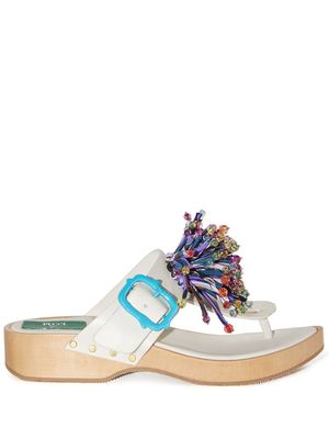 PUCCI beaded thong sandals - White