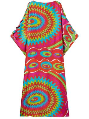 PUCCI Bersaglio-print silk kaftan dress - Pink