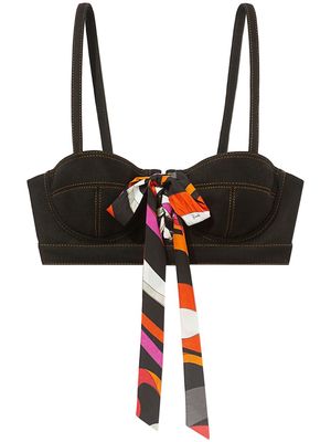 PUCCI bow-detail bustier top - Black