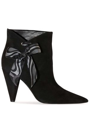 PUCCI bow-embellished suede ankle boots - NERO