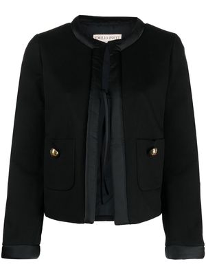 PUCCI bow-fastening cropped jacket - Black