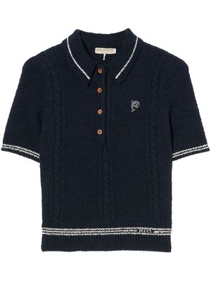 PUCCI cable-knit polo shirt - Blue