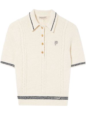 PUCCI cable-knit polo shirt - Neutrals