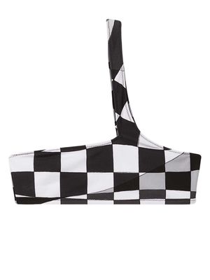 PUCCI checkered one-shoulder bikini top - Black