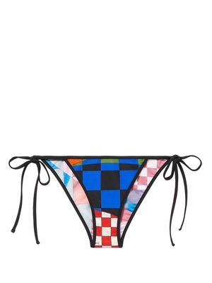 PUCCI checkered tied bikini bottom - Blue