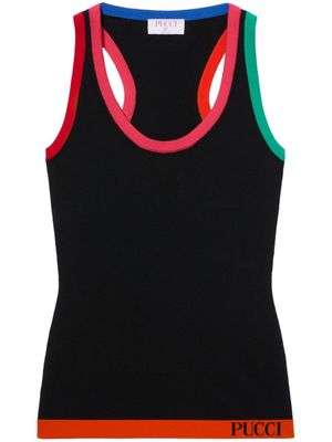 PUCCI colour-block knitted tank top - Black