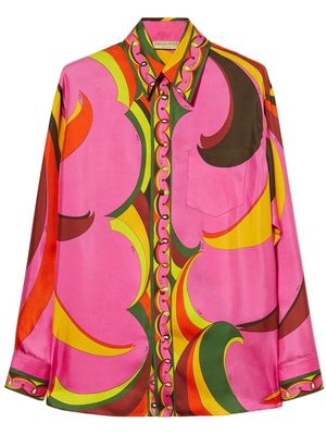 PUCCI colour-block silk blouse - Pink