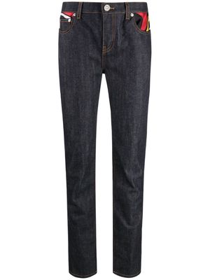 PUCCI contrast-panel slim-fit jeans - Blue
