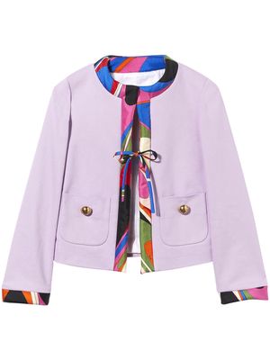 PUCCI contrast-trim fitted jacket - Purple