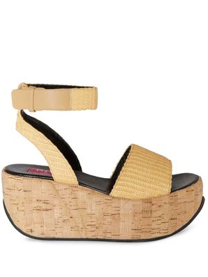 PUCCI cork platform sole sandals - Neutrals
