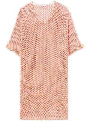 PUCCI crochet-knit cotton midi dress - Orange