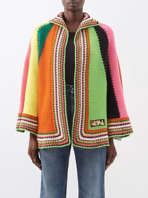 Pucci - Crochet-knit Wool Cape - Womens - Multi