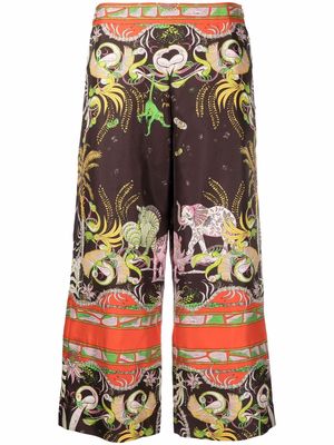 PUCCI cropped silk trousers - Brown