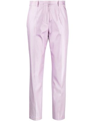 PUCCI cropped straight-leg silk trousers - Purple