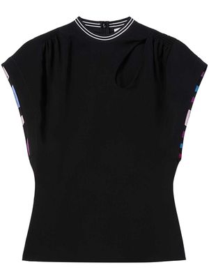PUCCI cut-out detail cap-sleeved T-shirt - Black