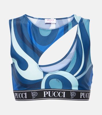 Pucci Cutout printed spots bra