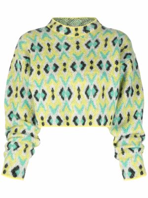 PUCCI diamond-jacquard knitted jumper - Green