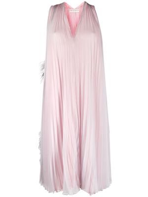 PUCCI feather-embellished silk dress - Pink