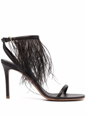 PUCCI feather high-heel sandals - Brown