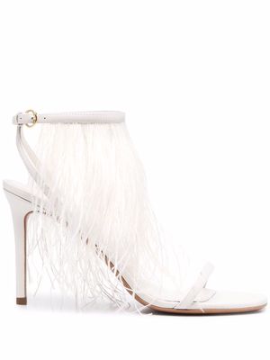 PUCCI feather high-heel sandals - White