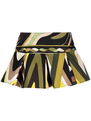PUCCI Fiamme-print miniskirt - Green
