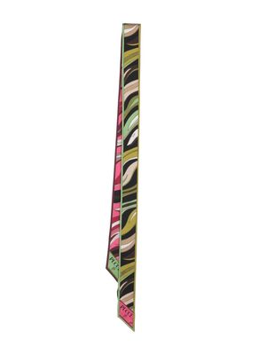 PUCCI Fiamme-print silk-twill scarf - Green